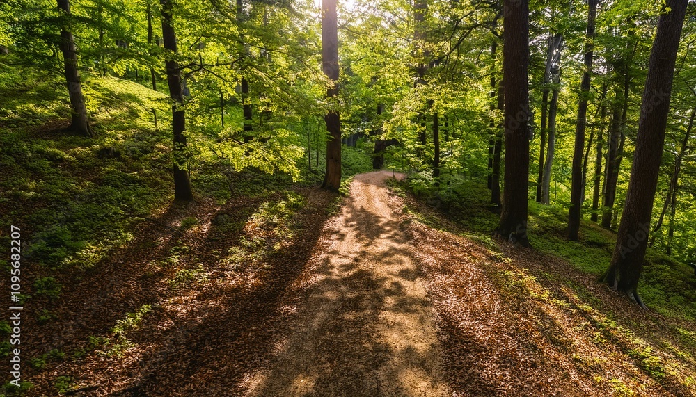 Obraz premium A magical journey through towering trees.