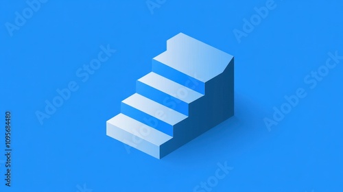 Wallpaper Mural Isometric blue stairs. Torontodigital.ca