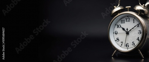 Wallpaper Mural Vintage alarm clock on dark background symbolizes time management and punctuality with elegant antique design. Torontodigital.ca