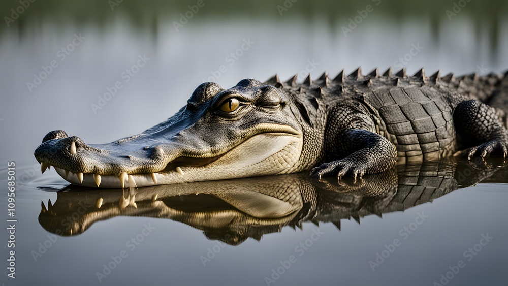 Obraz premium A alligator in isolated background