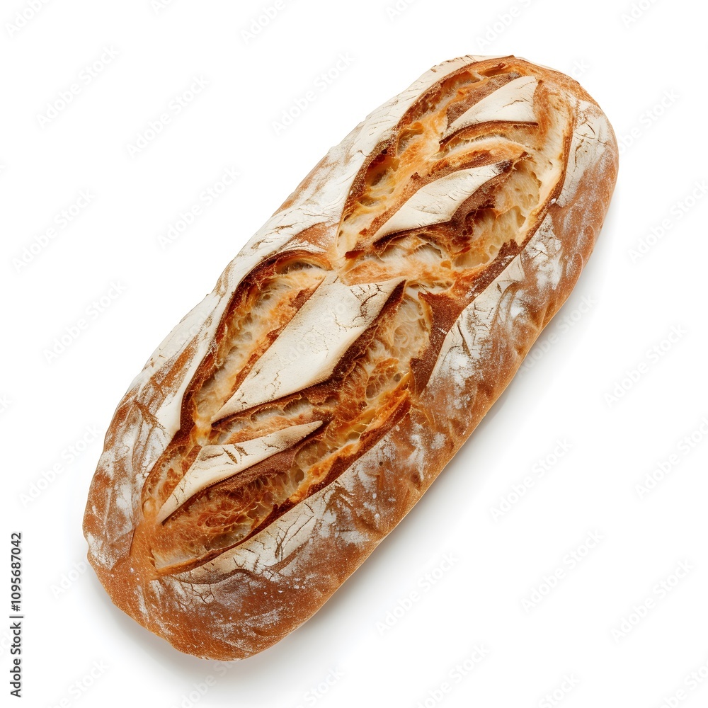 Freshly baked bread is on isolated white background Freshly baked bread is on isolated white background