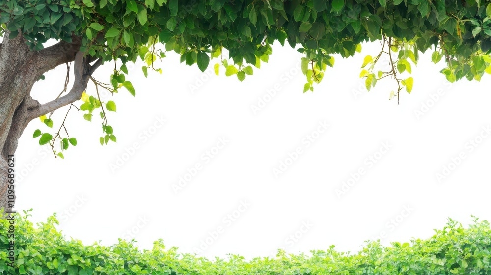 vine on tree and plant in the jungle on white background vine on tree and plant in the jungle on white background