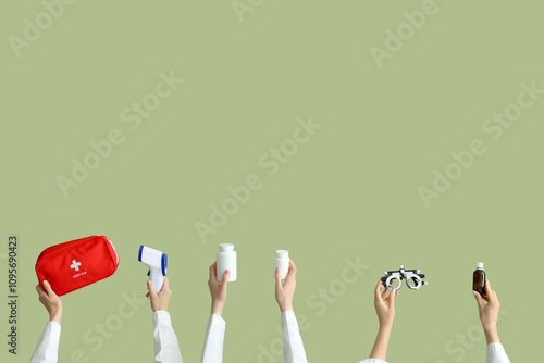 Female hands with first aid...