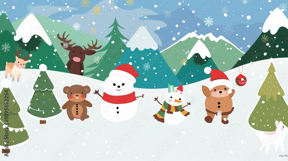 Christmas Background Material Illustration - A Festive and Artistic Depiction for the Holiday Season. The Richly Colored and Detailed Illustration of the Christmas Background Christmas Background Material Illustration - A Festive and Artistic Depiction for the Holiday Season. The Richly Colored and Detailed Illustration of the Christmas Background