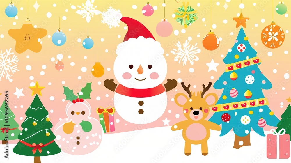 Christmas Background Material Illustration - A Festive and Artistic Depiction for the Holiday Season. The Richly Colored and Detailed Illustration of the Christmas Background Christmas Background Material Illustration - A Festive and Artistic Depiction for the Holiday Season. The Richly Colored and Detailed Illustration of the Christmas Background
