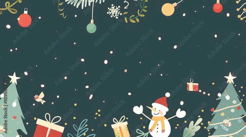 Christmas Background Material Illustration - A Festive and Artistic Depiction for the Holiday Season. The Richly Colored and Detailed Illustration of the Christmas Background Christmas Background Material Illustration - A Festive and Artistic Depiction for the Holiday Season. The Richly Colored and Detailed Illustration of the Christmas Background
