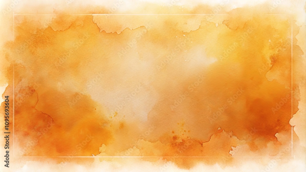 Obraz premium Abstract Orange Watercolor Wash Background Texture with Subtle Gradient and Soft Edges