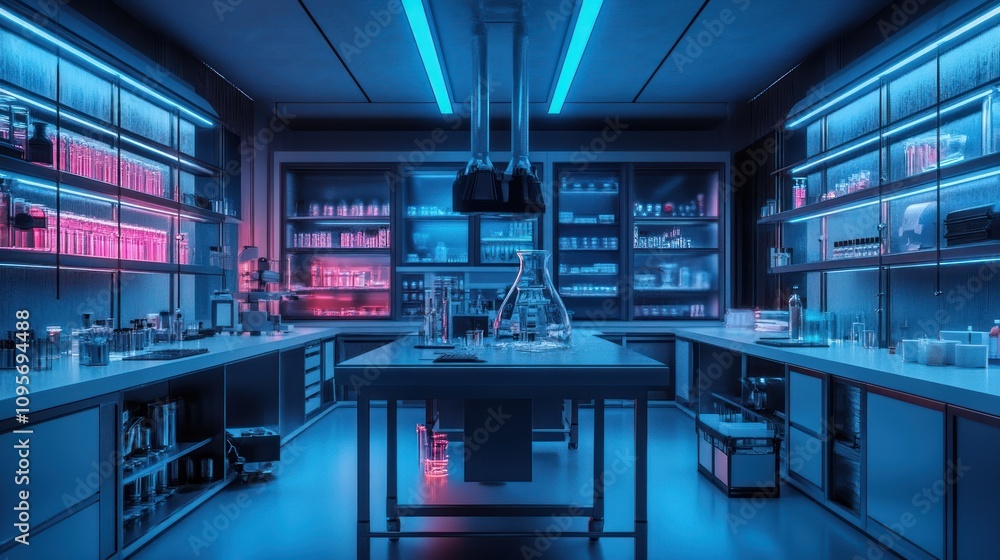Modern futuristic laboratory. Modern futuristic laboratory.