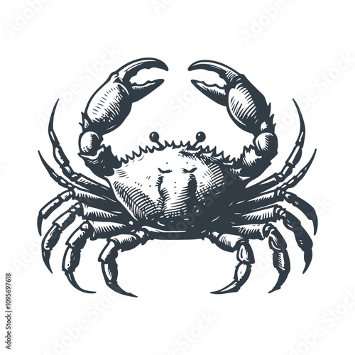 Crab sketch style drawing vector