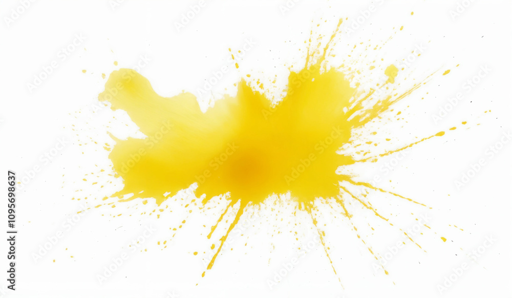Yellow watercolor splash on white Yellow watercolor splash on white