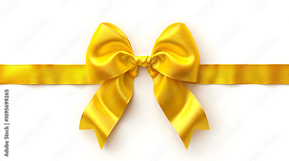 Elegant Yellow Ribbon and Bow on White Background – Minimalist Decorative Design Perfect for Gift Wrapping, Packaging, Social Media, Invitations, Branding, Ads, Product Catalogs, E-commerce Elegant Yellow Ribbon and Bow on White Background – Minimalist Decorative Design Perfect for Gift Wrapping, Packaging, Social Media, Invitations, Branding, Ads, Product Catalogs, E-commerce