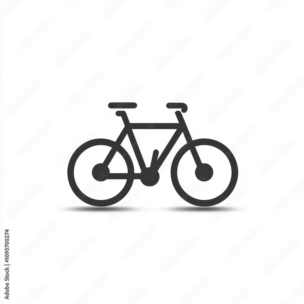 Fototapeta premium A simple graphic illustration of a bicycle, representing transport and leisure activities.