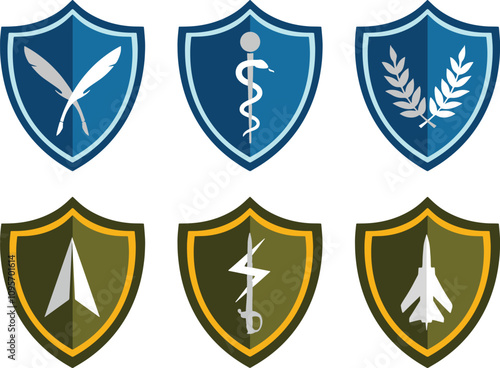Military Unit Badge Shape Logo Icon Collection