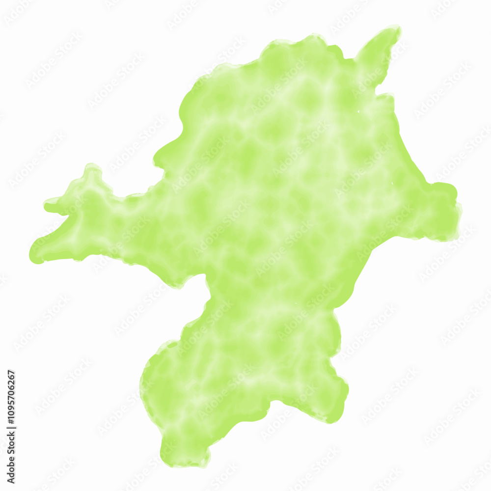 福岡 地図 水彩 緑 アイコン 福岡 地図 水彩 緑 アイコン