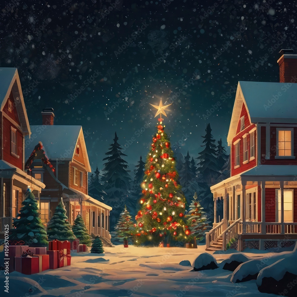 Fototapeta premium Christmas night in the city