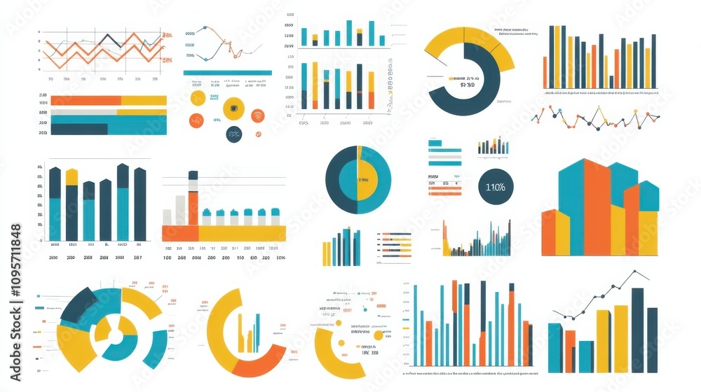 Fototapeta premium Colorful Data Visualization and Infographics Collection