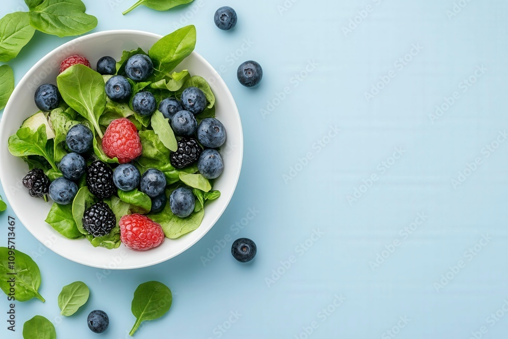 Vibrant Bowl of Fresh Salad with Mixed Berries Vibrant Bowl of Fresh Salad with Mixed Berries