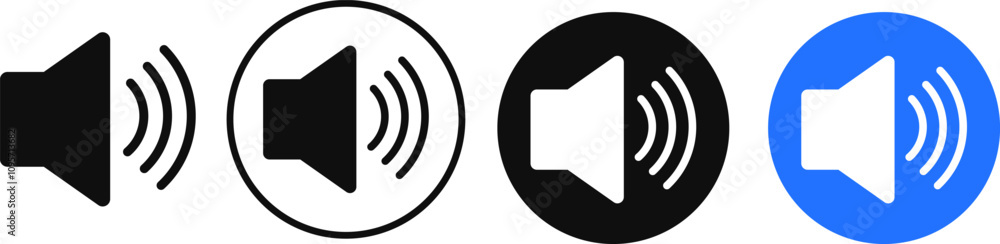 speaker icon set. Volume icon. noise icon symbol. sound icons speaker icon set. Volume icon. noise icon symbol. sound icons