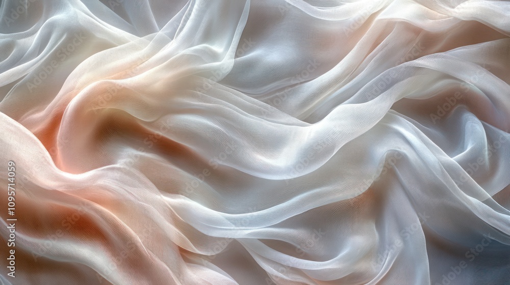 Obraz premium Soft, flowing fabric with gentle gradients and textures creating an ethereal appearance.