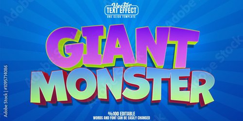 Cartoon editable text effect, customizable comic and animated 3d font style