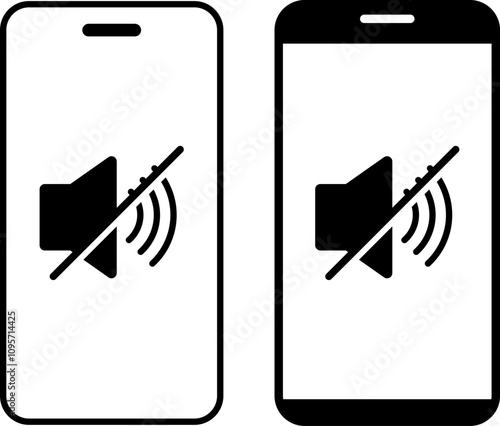 silent mode phone icon set. Digital Tablet Signal. Mobile phone signal strength icons 