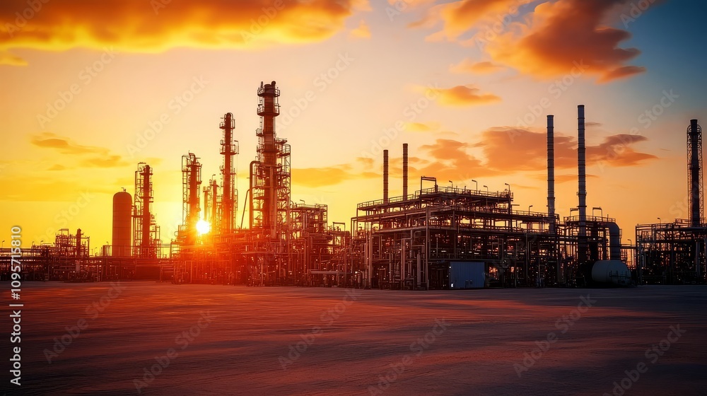 Fototapeta premium Generative AI enhances the efficiency of oil extraction in this arid landscape.