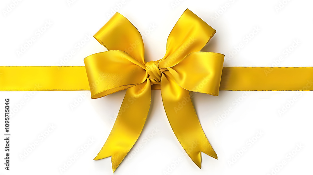 Elegant Yellow Ribbon and Bow on White Background – Minimalist Decorative Design Perfect for Gift Wrapping, Packaging, Social Media, Invitations, Branding, Ads, Product Catalogs, E-commerce Elegant Yellow Ribbon and Bow on White Background – Minimalist Decorative Design Perfect for Gift Wrapping, Packaging, Social Media, Invitations, Branding, Ads, Product Catalogs, E-commerce