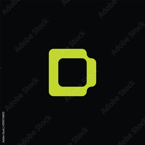 Abstract technology logotype letter D