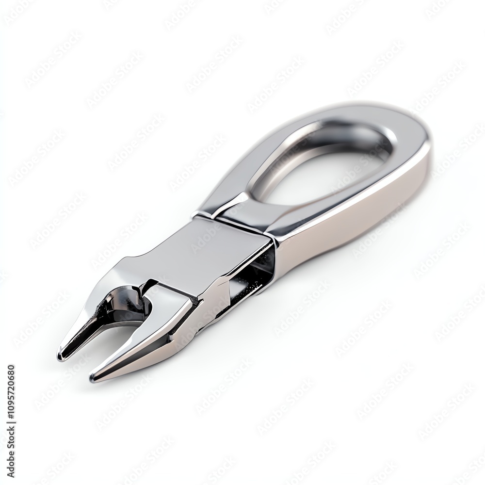 Metallic nail tool for removing cuticles, isolated on a white background. Metallic nail tool for removing cuticles, isolated on a white background.