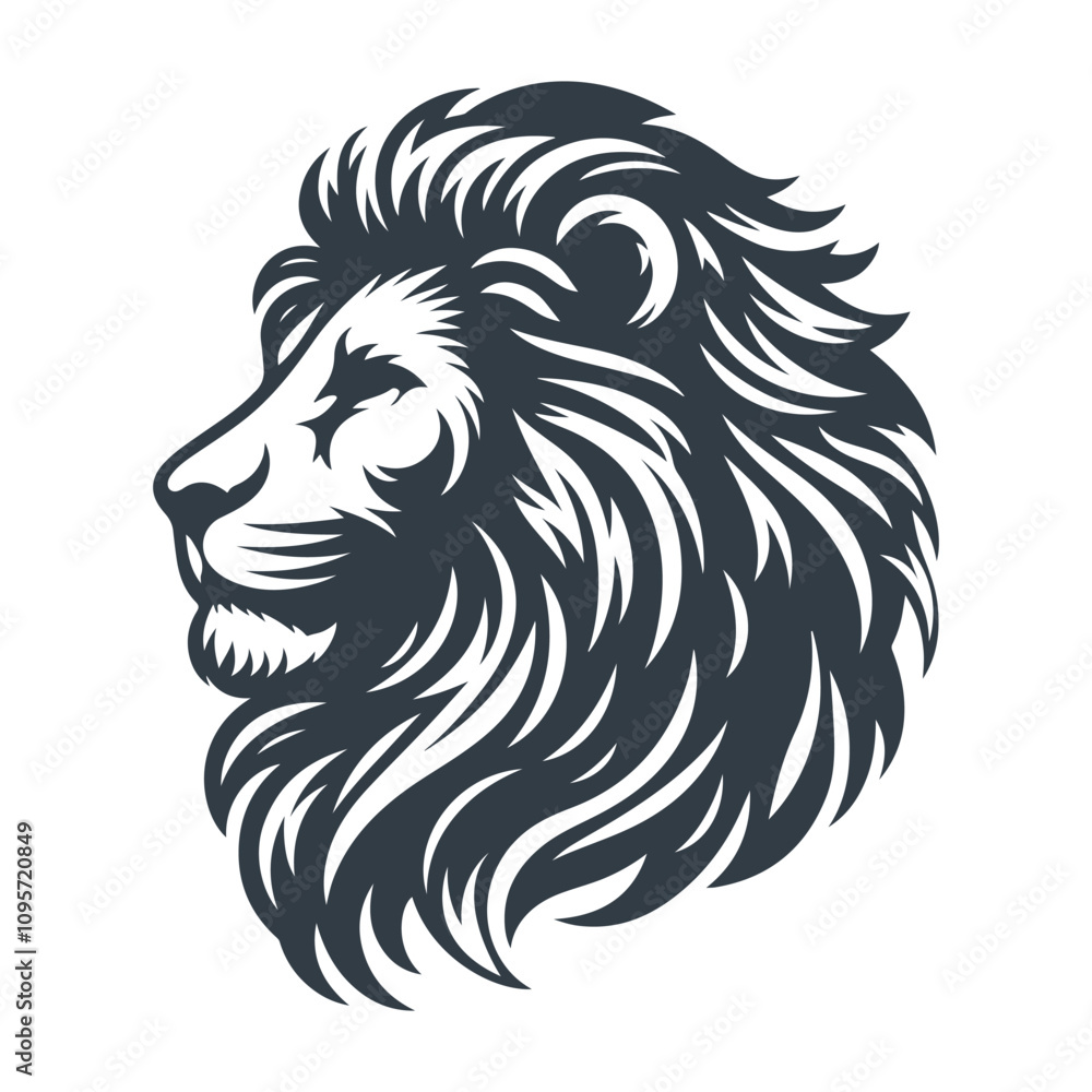 Fototapeta premium Lion head logo silhouette vector