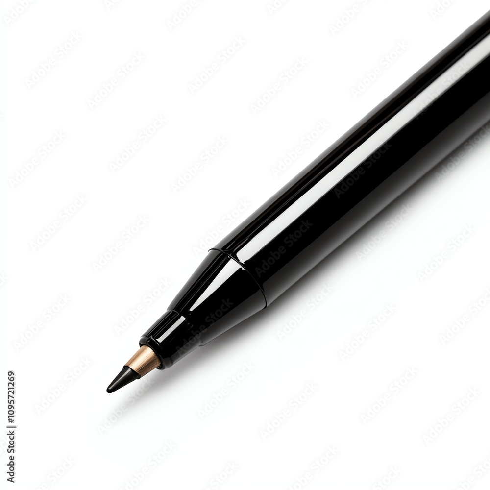 Black pen on a white background, perfect for documentation and writing. Black pen on a white background, perfect for documentation and writing.