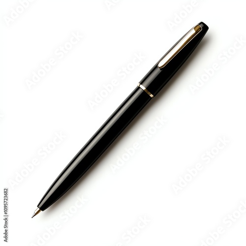 Black pen on a white isolated background for professional use.