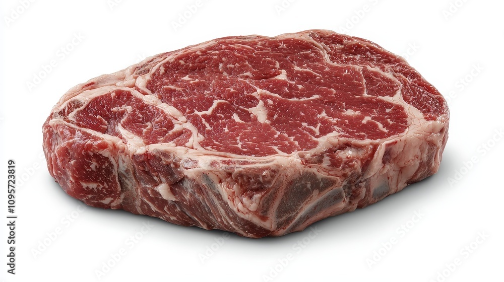 Ultra-Realistic UHD Photo of Fresh Raw Beef Rib on Isolated White Background, Featuring Clear Contours, Defined Edges, and Lifelike Precision for Commercial Use Ultra-Realistic UHD Photo of Fresh Raw Beef Rib on Isolated White Background, Featuring Clear Contours, Defined Edges, and Lifelike Precision for Commercial Use