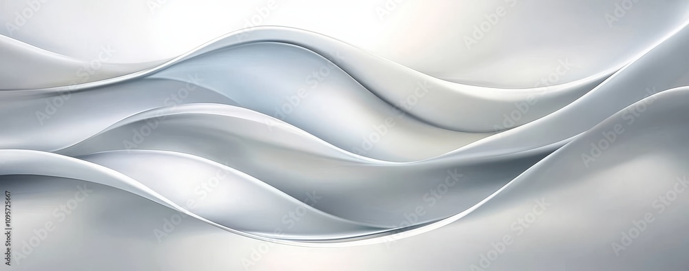 A minimalist white canvas adorned with elegant wavy motifs. A minimalist white canvas adorned with elegant wavy motifs.