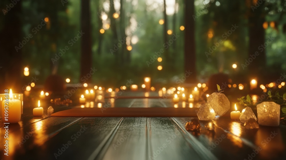 Magical forest candlelit scene. Magical forest candlelit scene.
