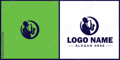 Jazz Club icon Jazz lounge Jazz bar Jazz venue flat logo sign symbol editable vector