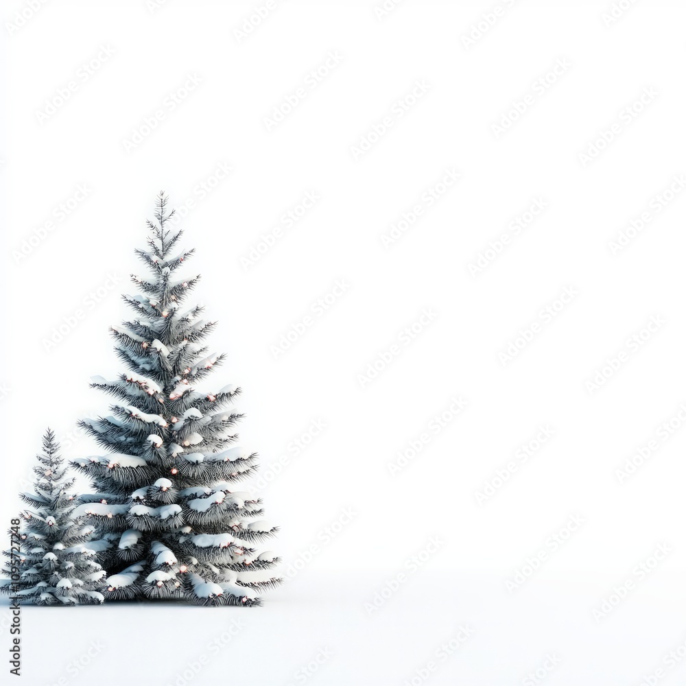 Winter wonderland snow-covered christmas trees outdoor setting high-quality image serene atmosphere nature's beauty Winter wonderland snow-covered christmas trees outdoor setting high-quality image serene atmosphere nature's beauty
