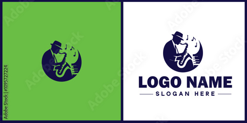 Jazz Club icon Jazz lounge Jazz bar Jazz venue flat logo sign symbol editable vector