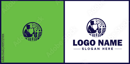 Jazz Club icon Jazz lounge Jazz bar Jazz venue flat logo sign symbol editable vector