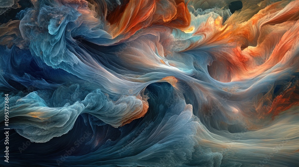 Naklejka premium A vibrant abstract swirl of colors resembling fluid motion and creative energy.