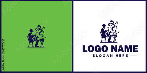 Jazz Club icon Jazz lounge Jazz bar Jazz venue flat logo sign symbol editable vector