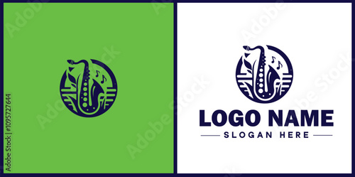 Jazz Club icon Jazz lounge Jazz bar Jazz venue flat logo sign symbol editable vector
