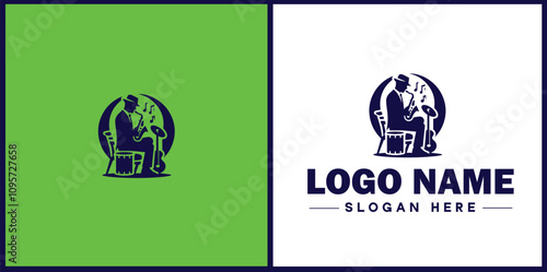 Jazz Club icon Jazz lounge Jazz bar Jazz venue flat logo sign symbol editable vector