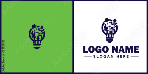 Jazz Club icon Jazz lounge Jazz bar Jazz venue flat logo sign symbol editable vector