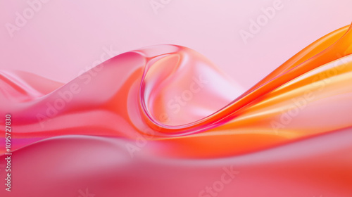 Pink abstract shapes on a pink background, in a minimalist style, with orange anddark pink colors.The image uses focus stackingto create smooth curves and circular forms. superdetail 3D  photo