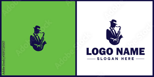 Jazz Club icon Jazz lounge Jazz bar Jazz venue flat logo sign symbol editable vector