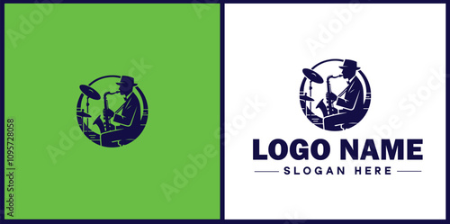 Jazz Club icon Jazz lounge Jazz bar Jazz venue flat logo sign symbol editable vector