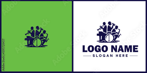 Jazz Club icon Jazz lounge Jazz bar Jazz venue flat logo sign symbol editable vector