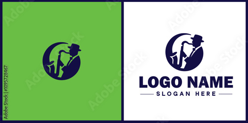 Jazz Club icon Jazz lounge Jazz bar Jazz venue flat logo sign symbol editable vector