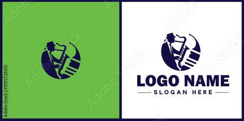 Jazz Club icon Jazz lounge Jazz bar Jazz venue flat logo sign symbol editable vector